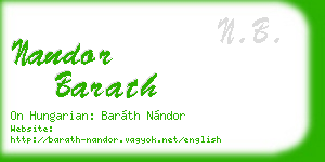 nandor barath business card